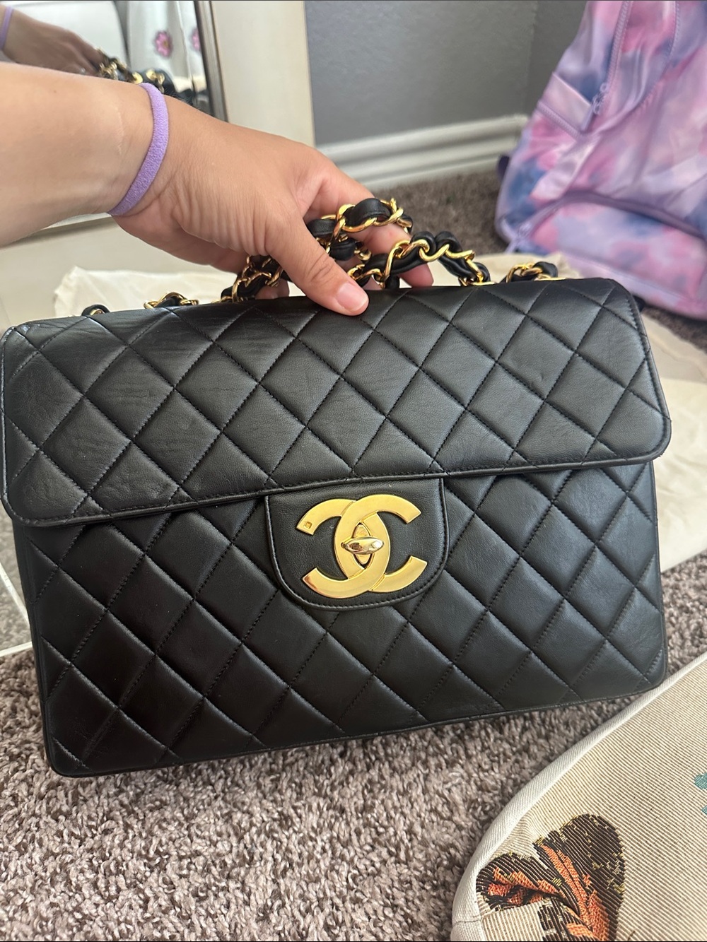 Chanel Vintage Jumbo Black
